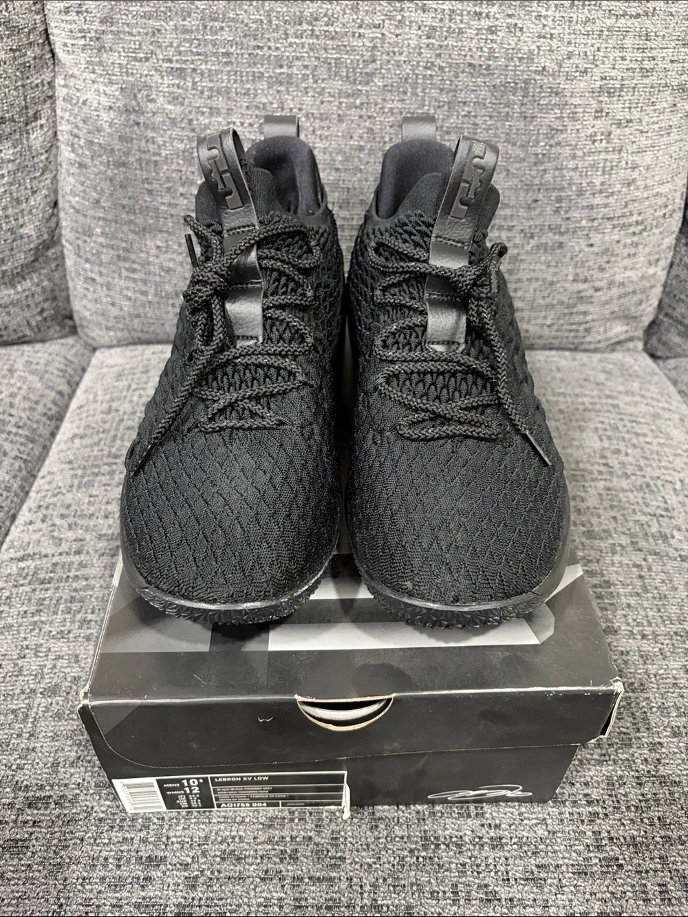 Brand new LeBron XV low triple black 10.5